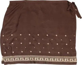 00s Surfcore Brown Silk Mini Skirt