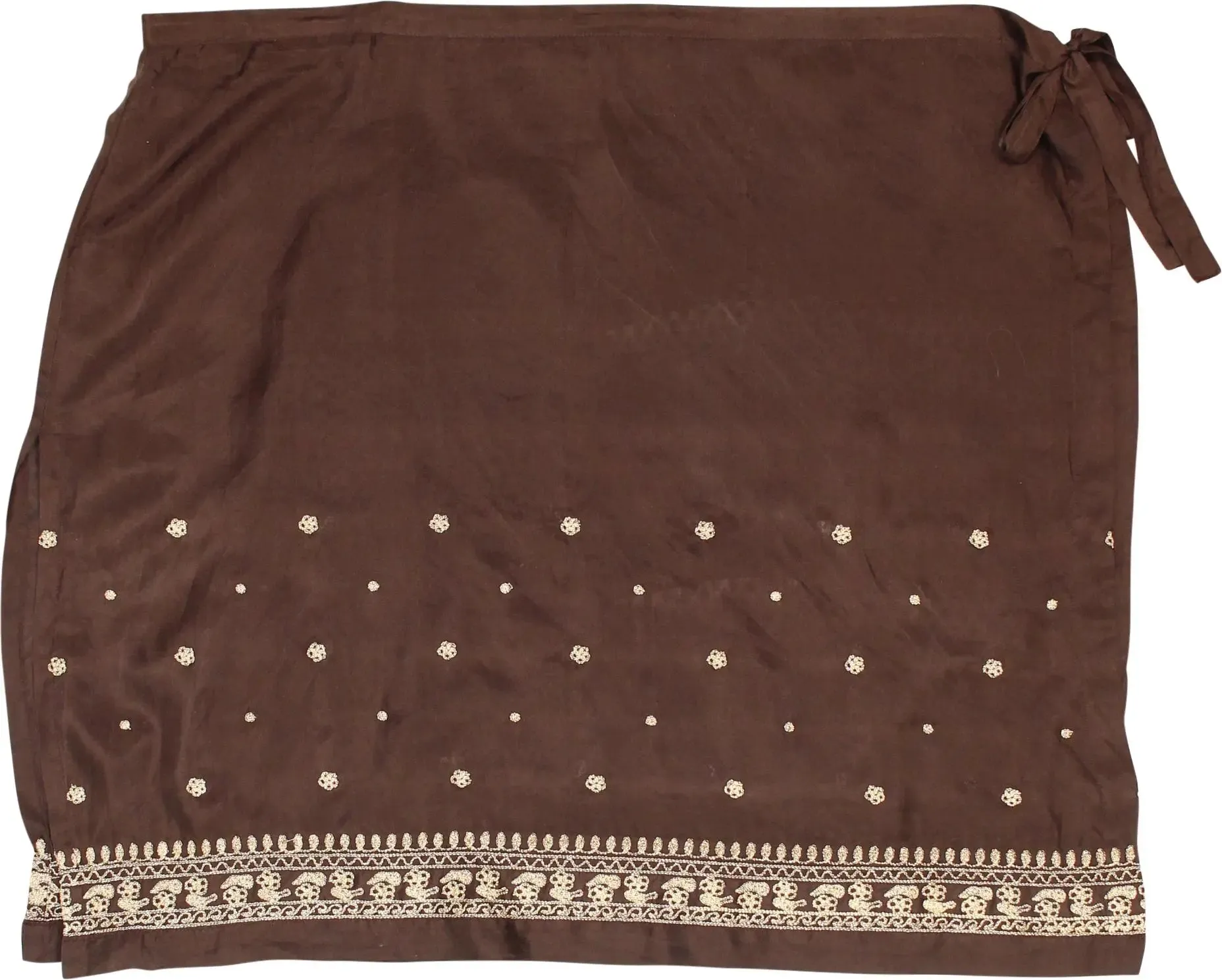 00s Surfcore Brown Silk Mini Skirt