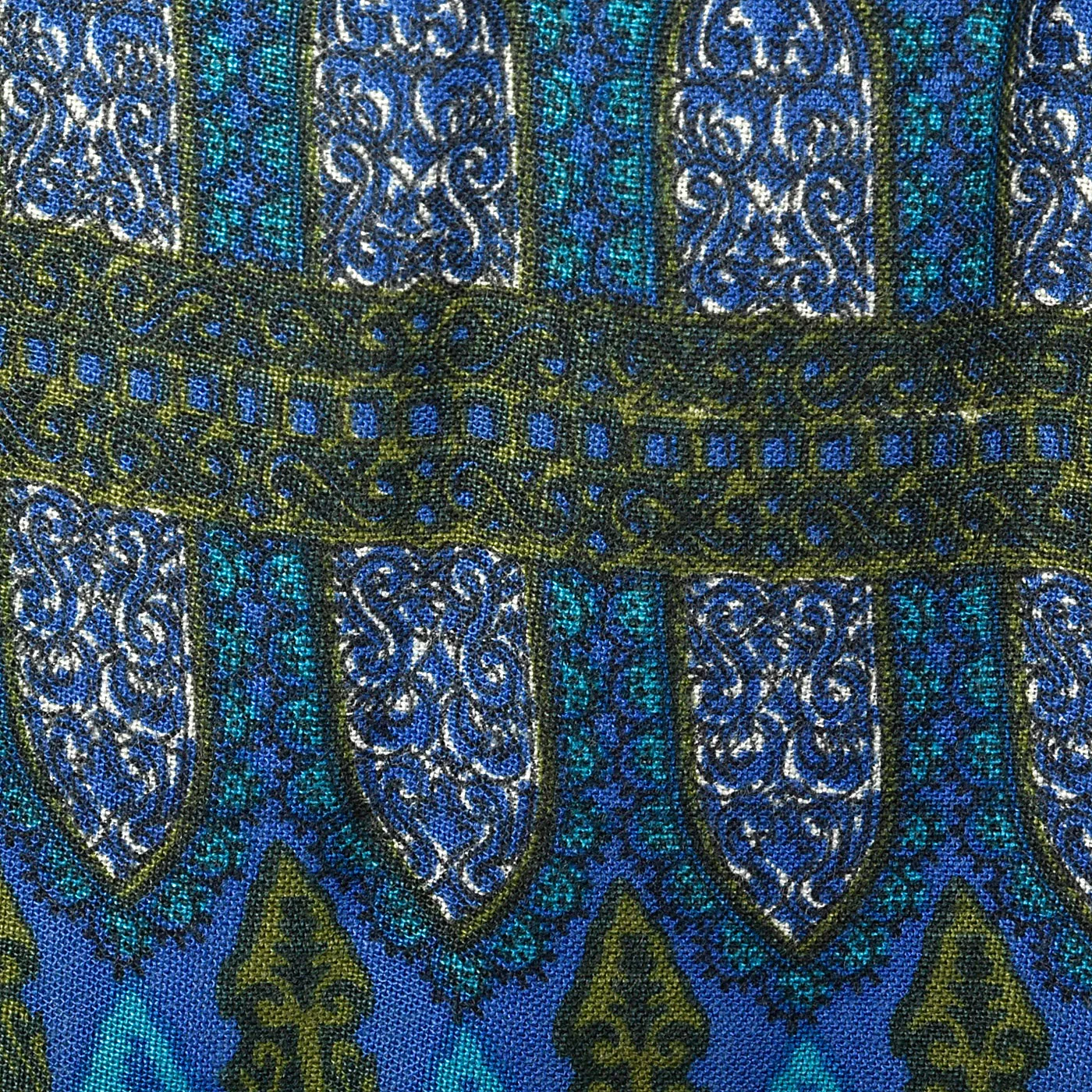 1960s Blue Printed Jacket with Matching Skirt