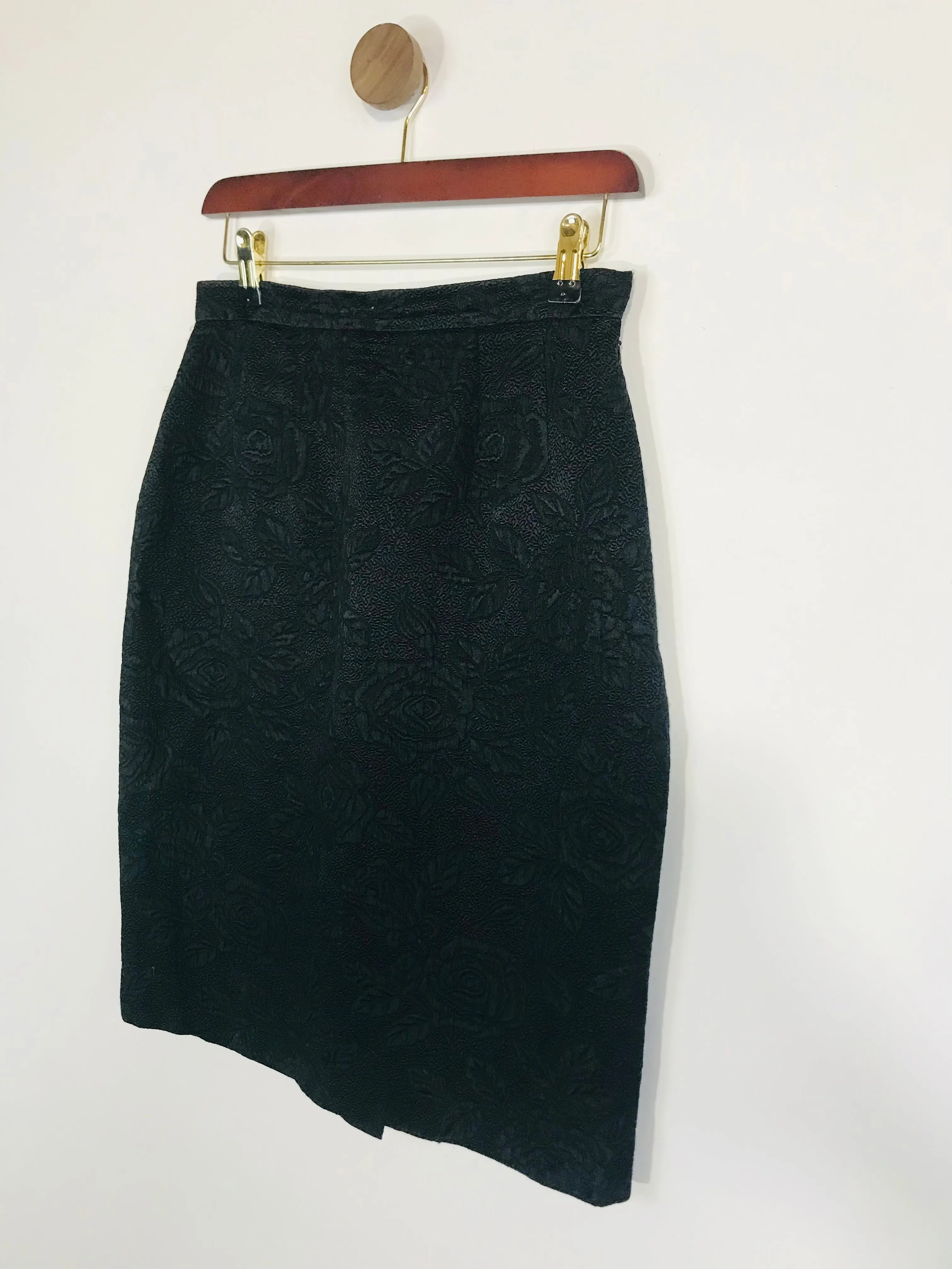 Aquascutum Women's Floral Smart Pencil Skirt | UK10  | Black