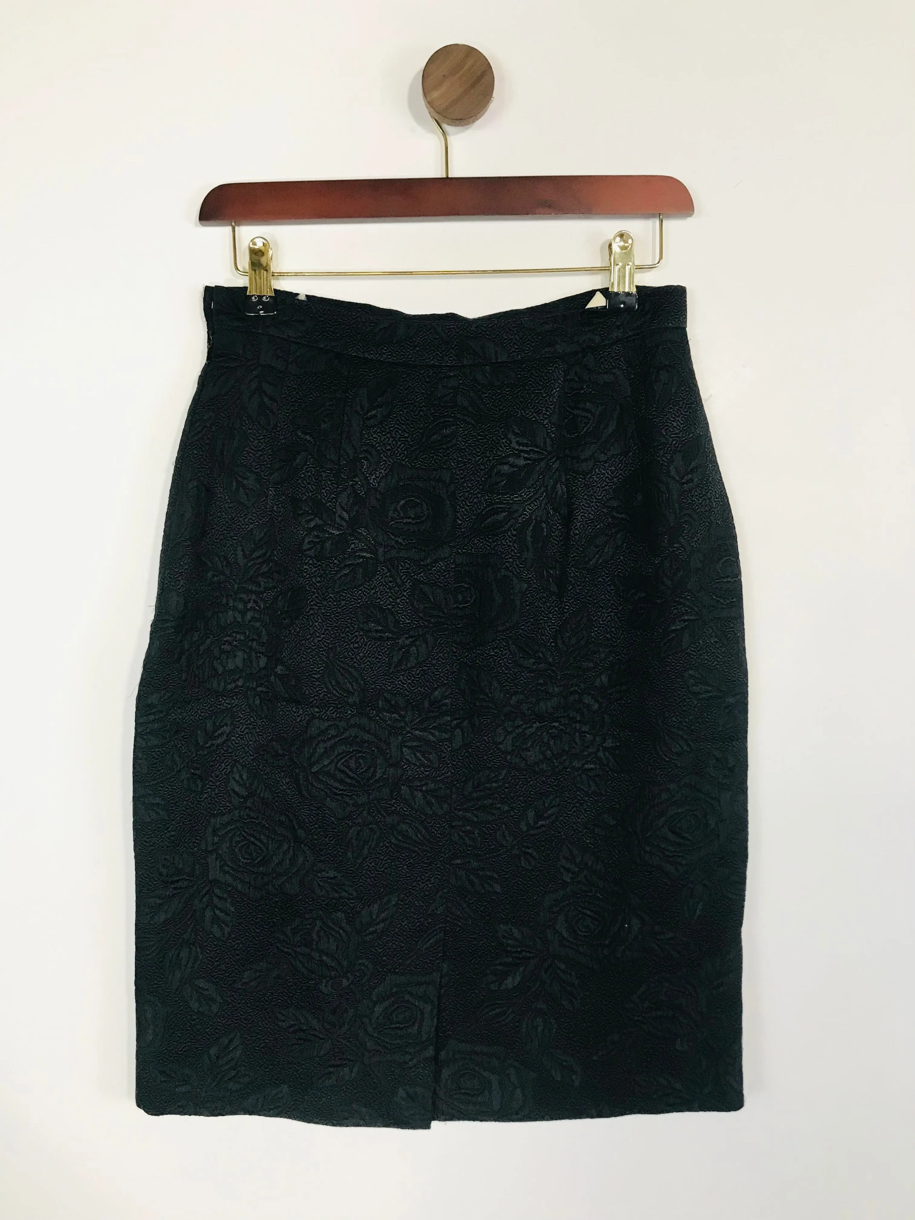 Aquascutum Women's Floral Smart Pencil Skirt | UK10  | Black