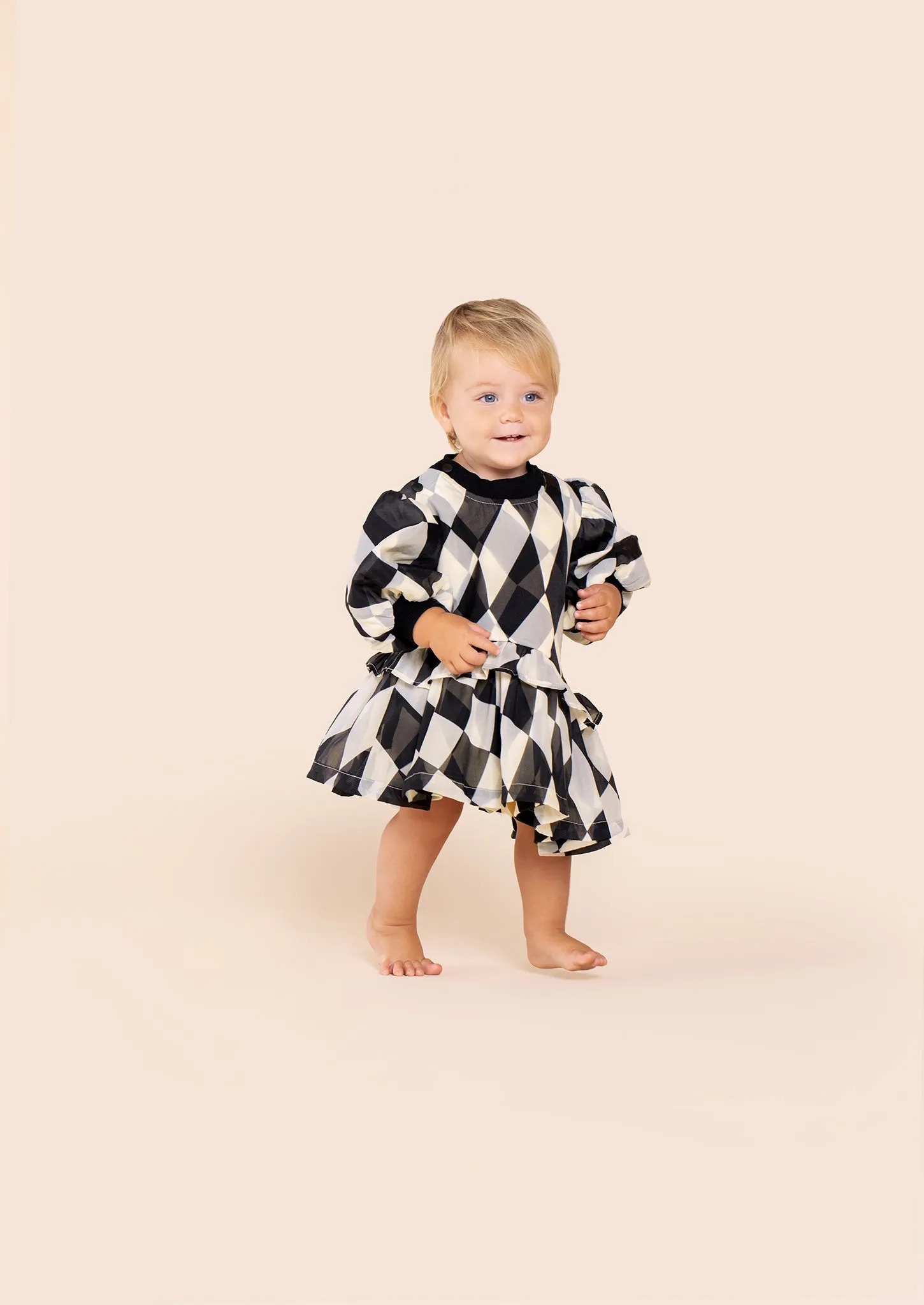 Baby Terry and Organza Dress l Black