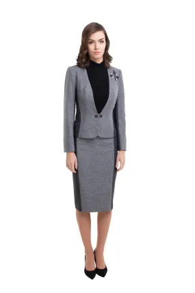 BARBARA TWO TONE GREY SKIRT