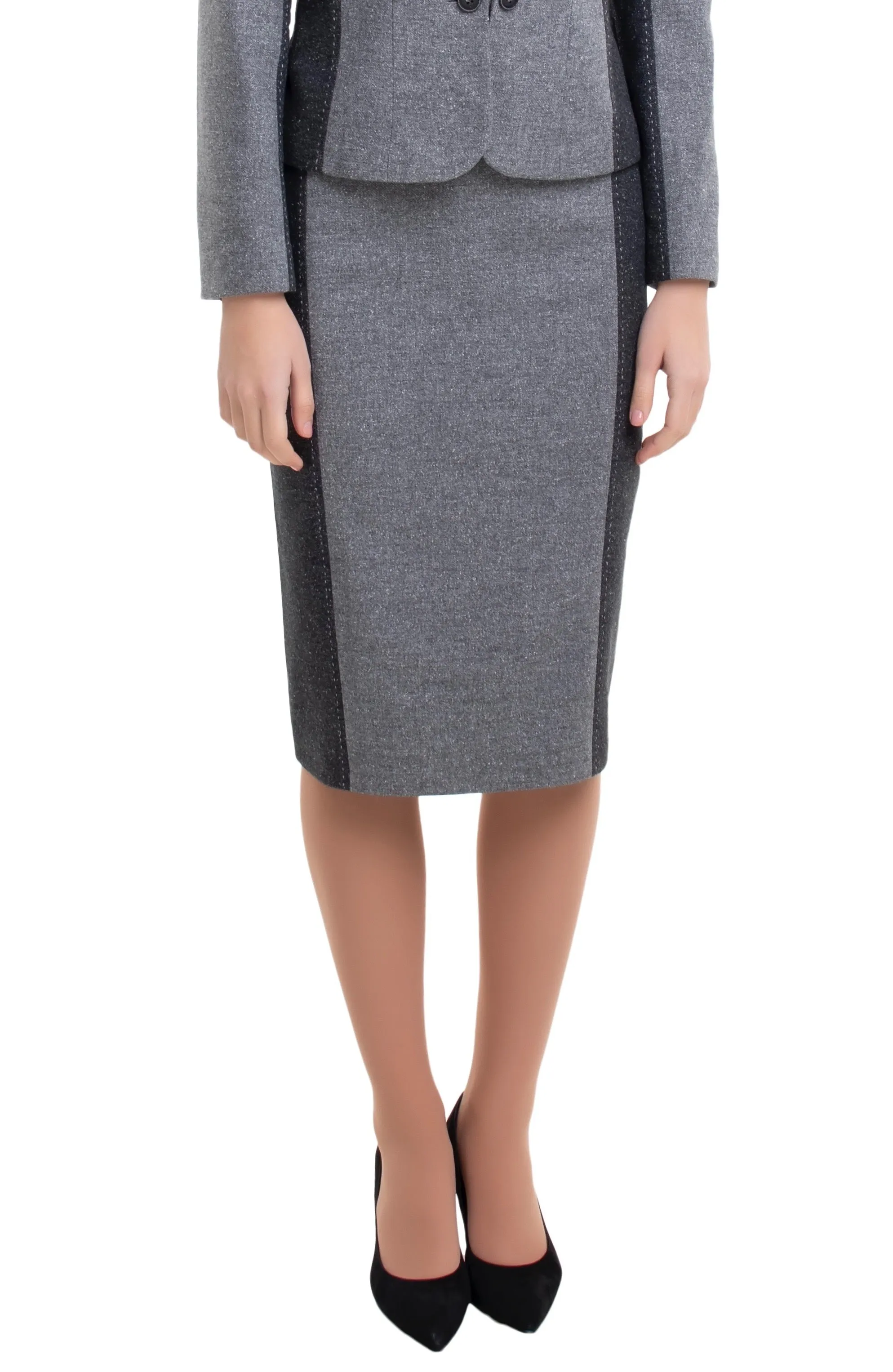 BARBARA TWO TONE GREY SKIRT