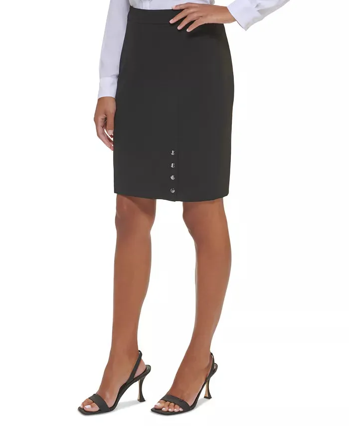 Calvin Klein Four-Button Knee-Length Pencil Skirt