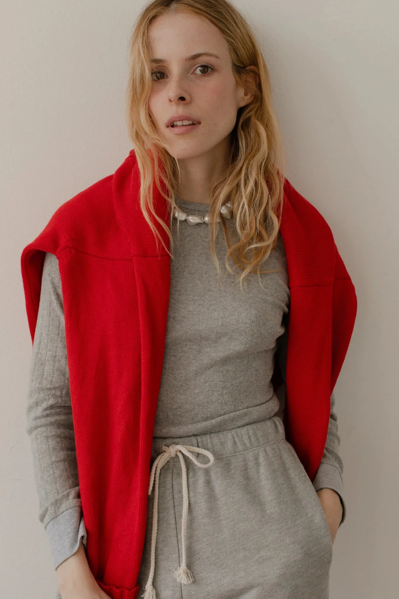 Donni - Heather Grey Pointelle Long Sleeve