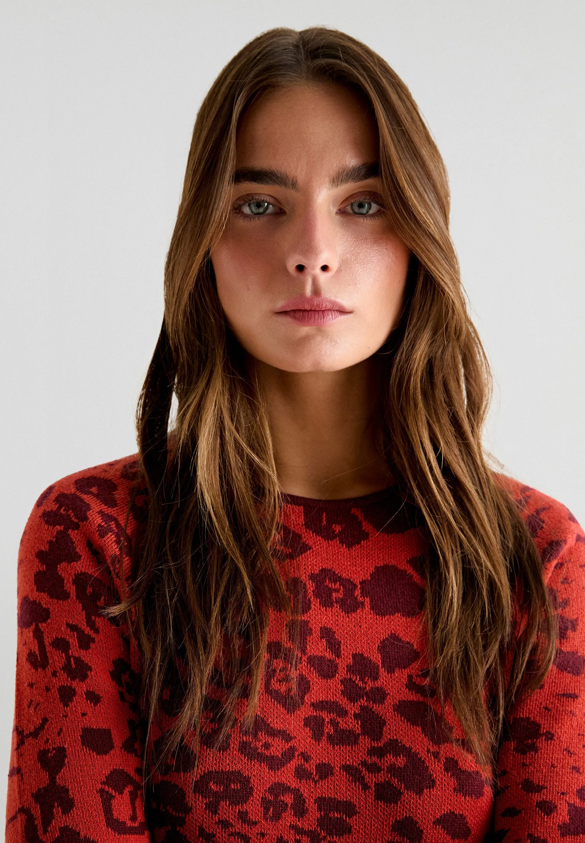 DOUBLE PRINT KNIT DRESS
