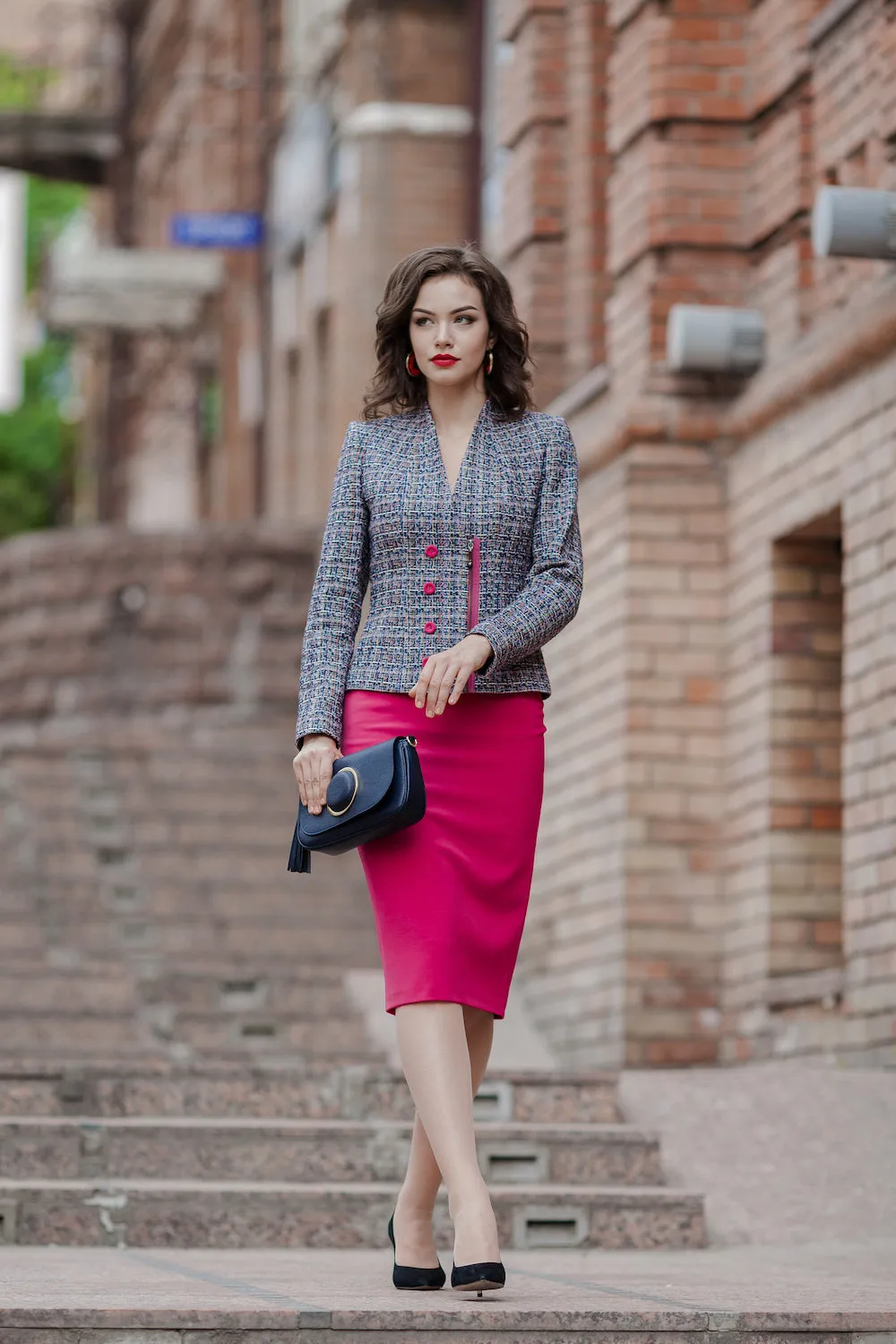 FUCHSIA PINK PENCIL SKIRT