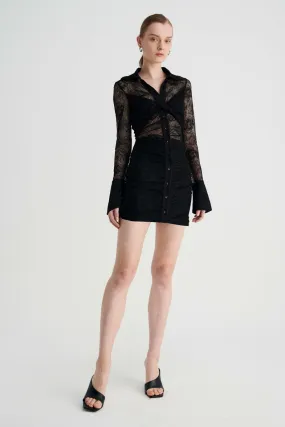 Gemini Lace Mini Shirt Dress