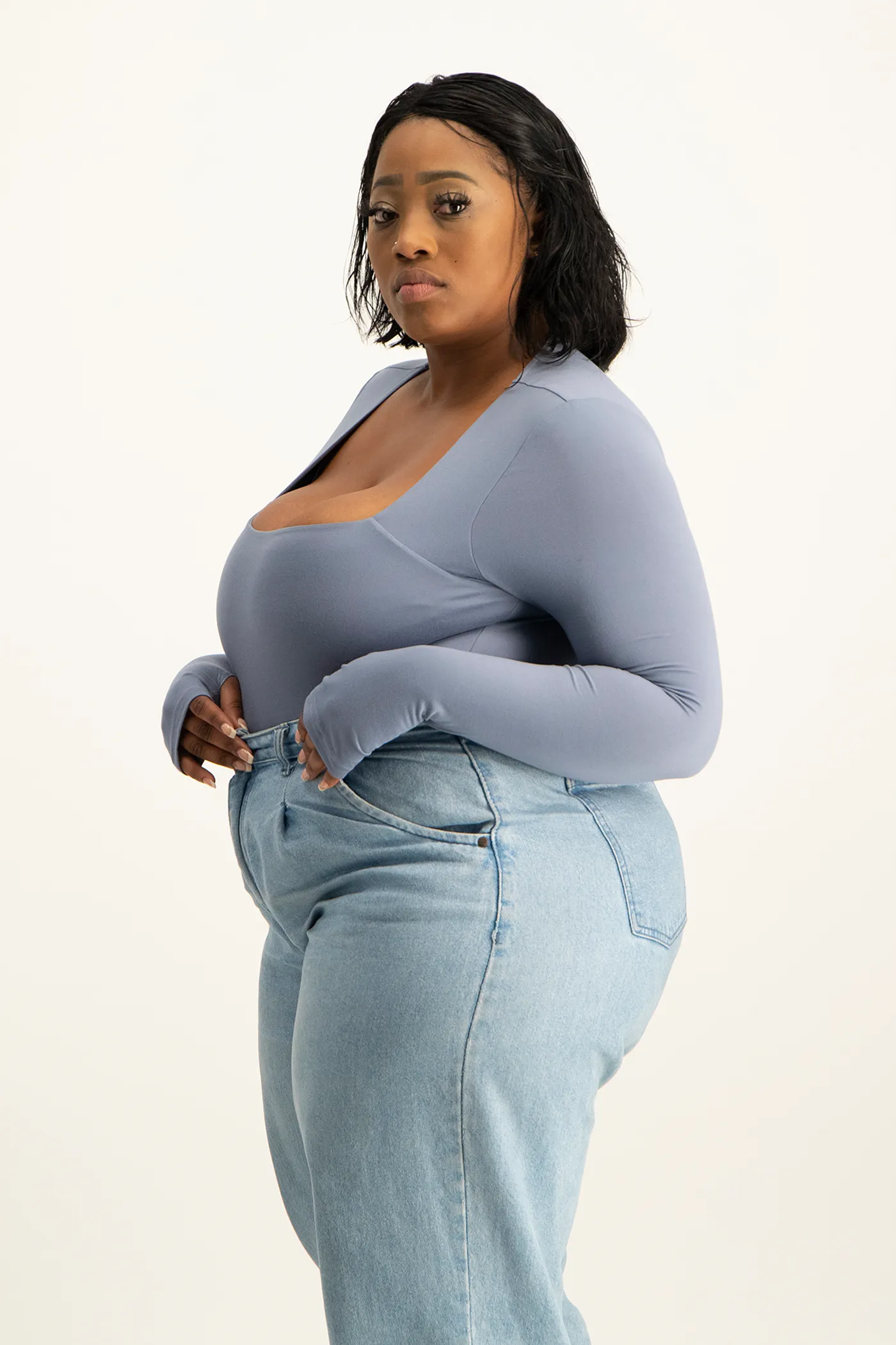 Giana Square Neck Bodysuit - Flintstone