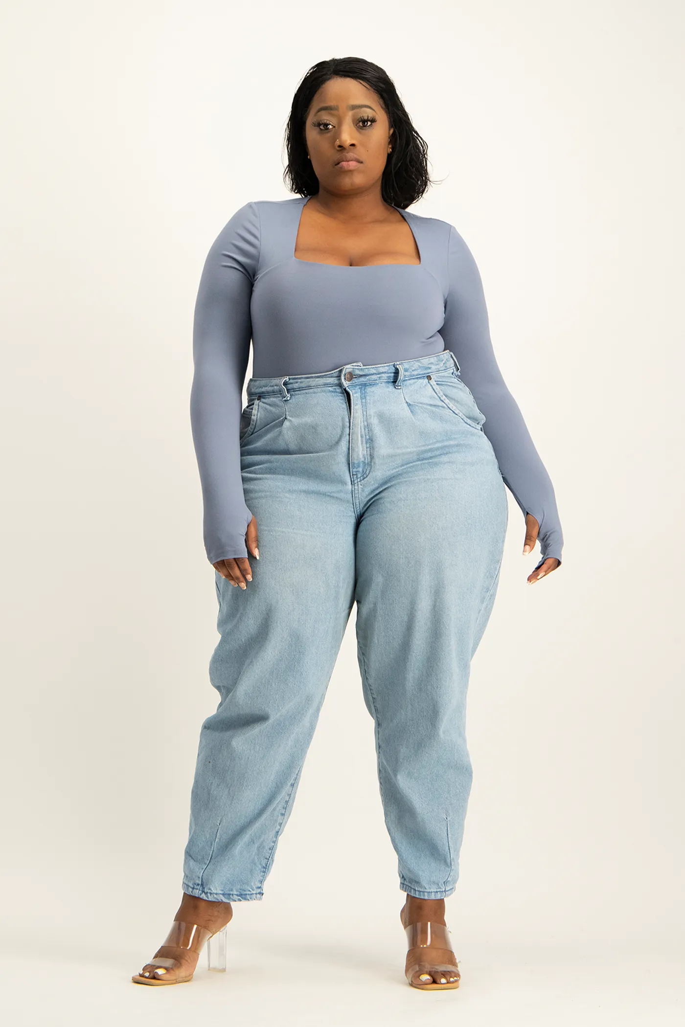Giana Square Neck Bodysuit - Flintstone