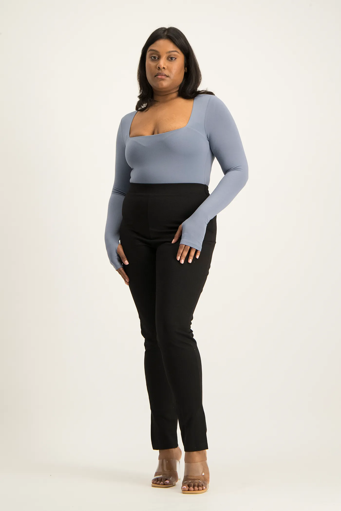 Giana Square Neck Bodysuit - Flintstone