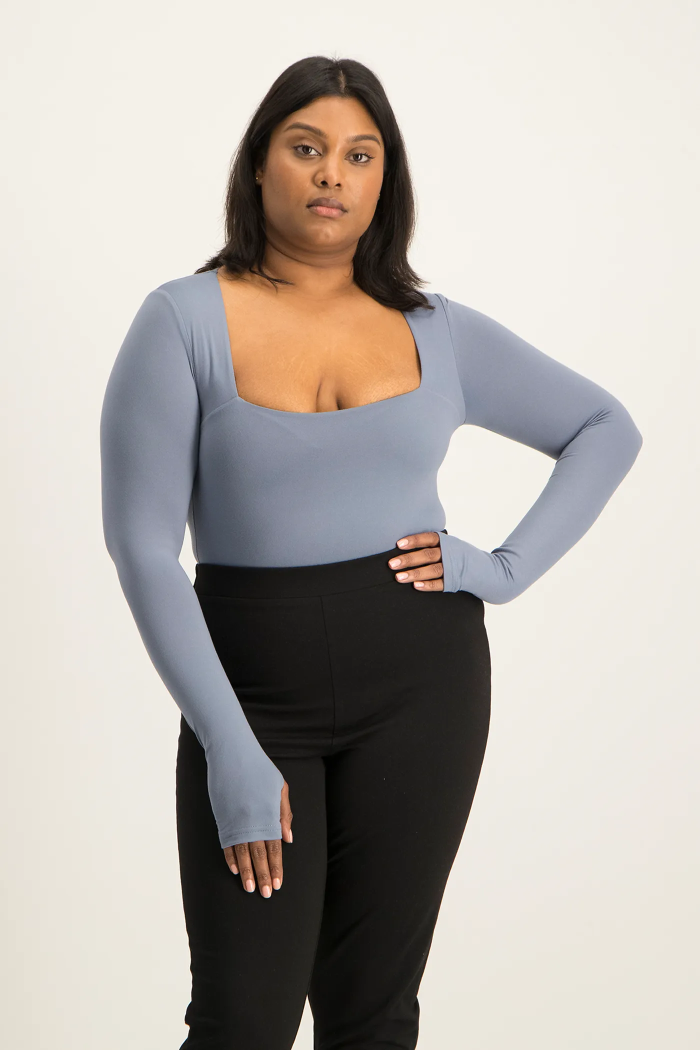 Giana Square Neck Bodysuit - Flintstone