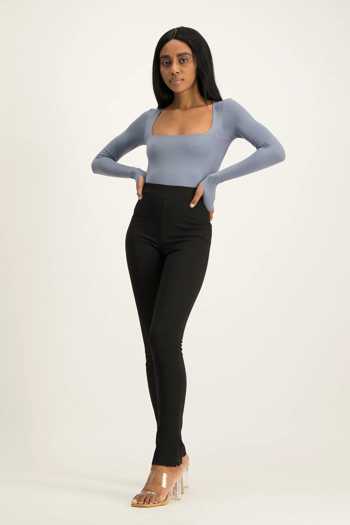 Giana Square Neck Bodysuit - Flintstone