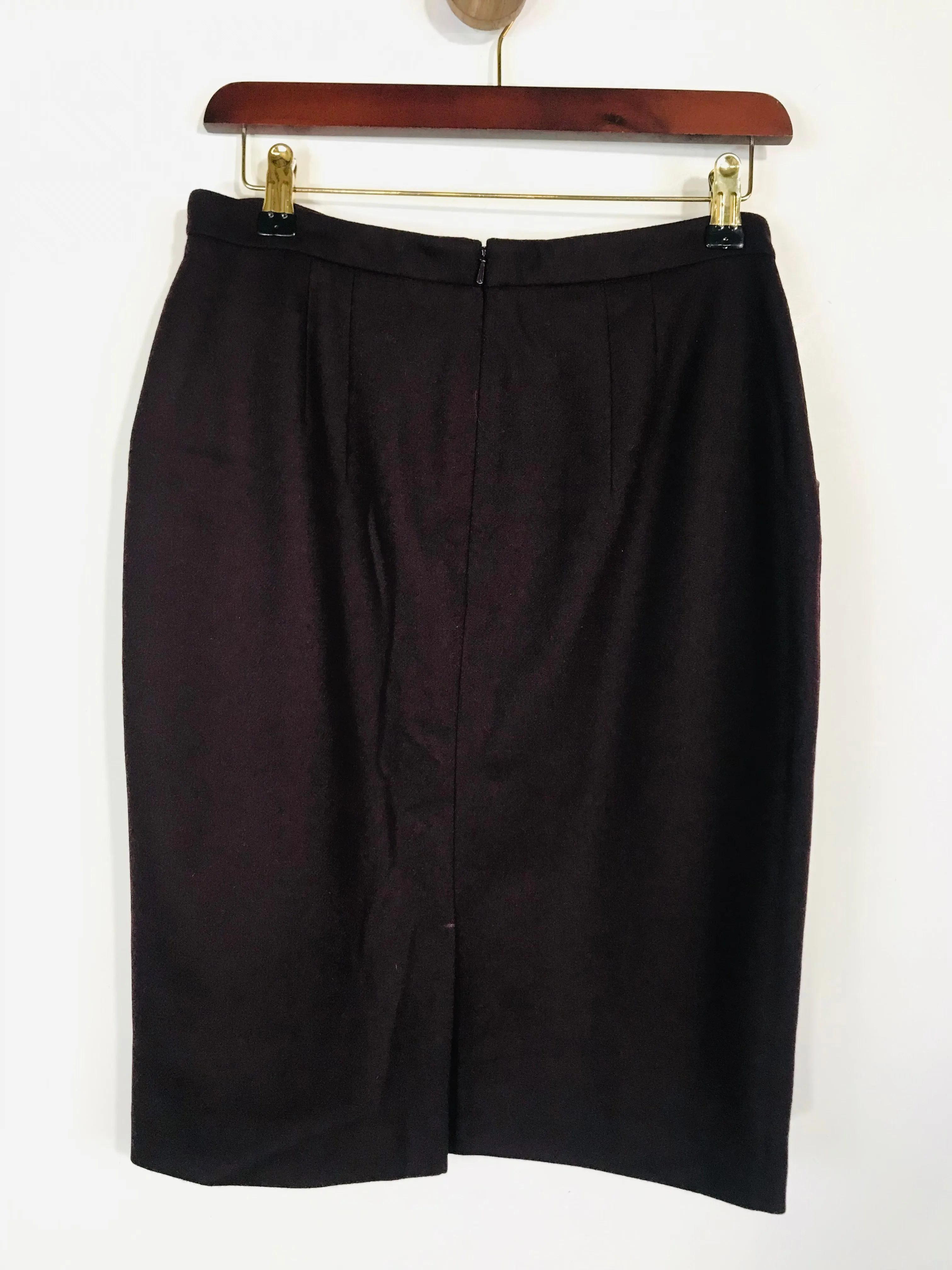 Hobbs Women's Wool High Waisted Pencil Skirt | UK10 | Purple