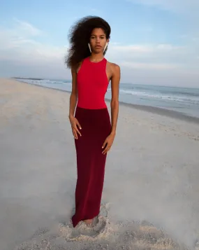 Ines Dress - Red And Burgundy