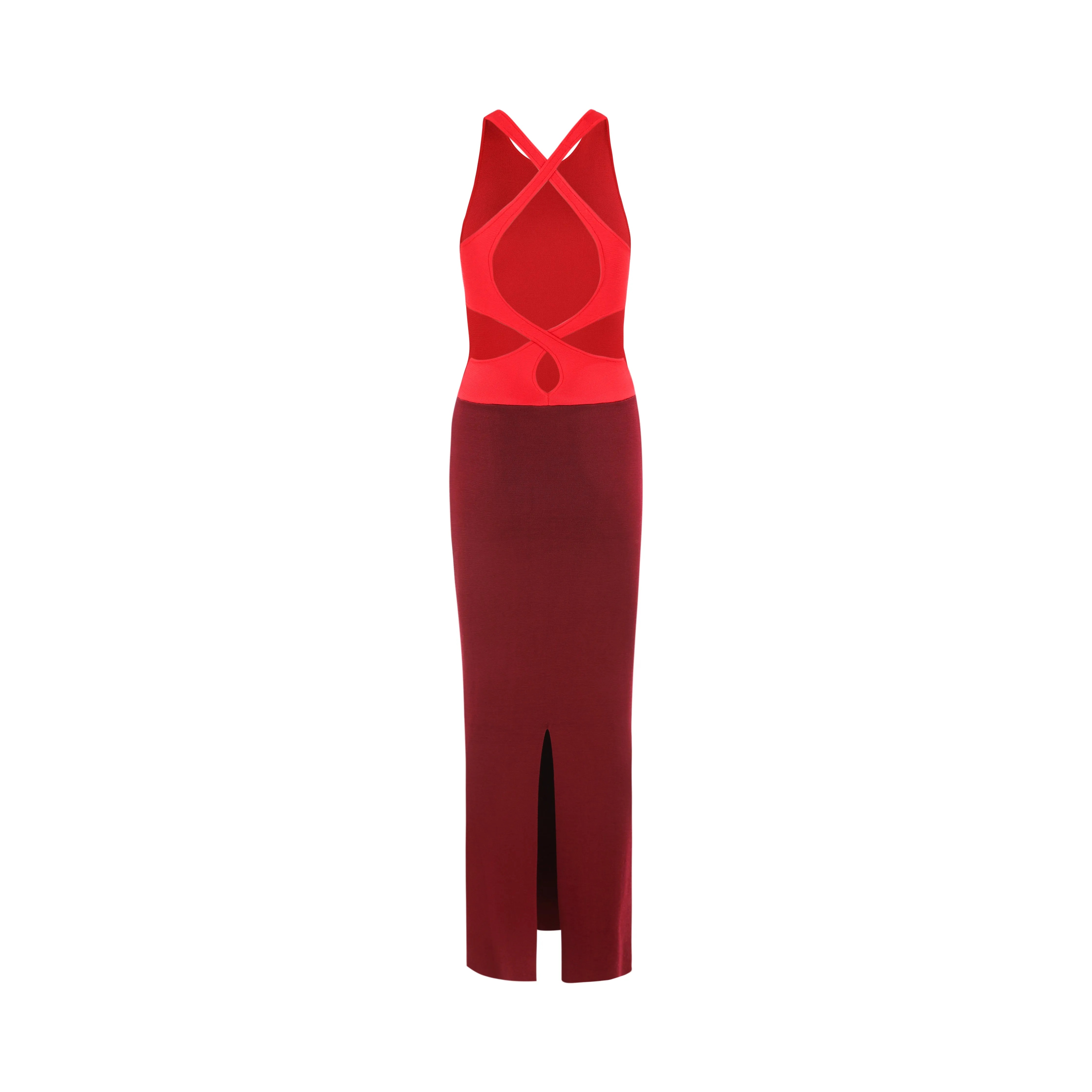 Ines Dress - Red And Burgundy