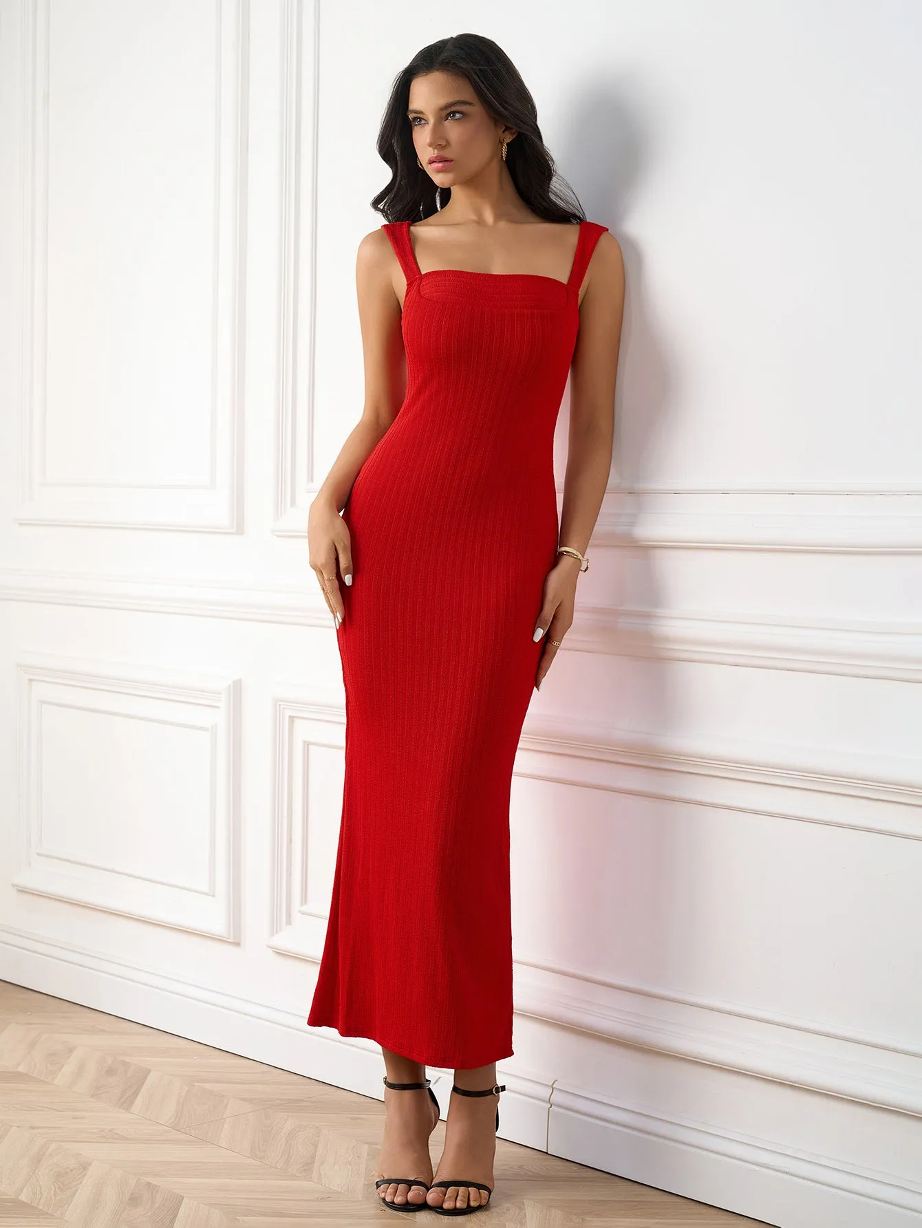 Knit Ribbed Solid Mermaid Dress