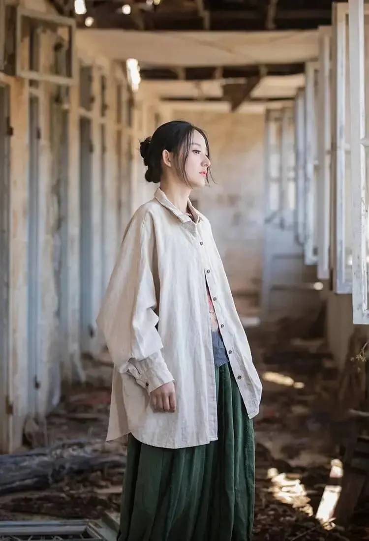 linen cardigan Women's Tops Summer Linen blouse for women