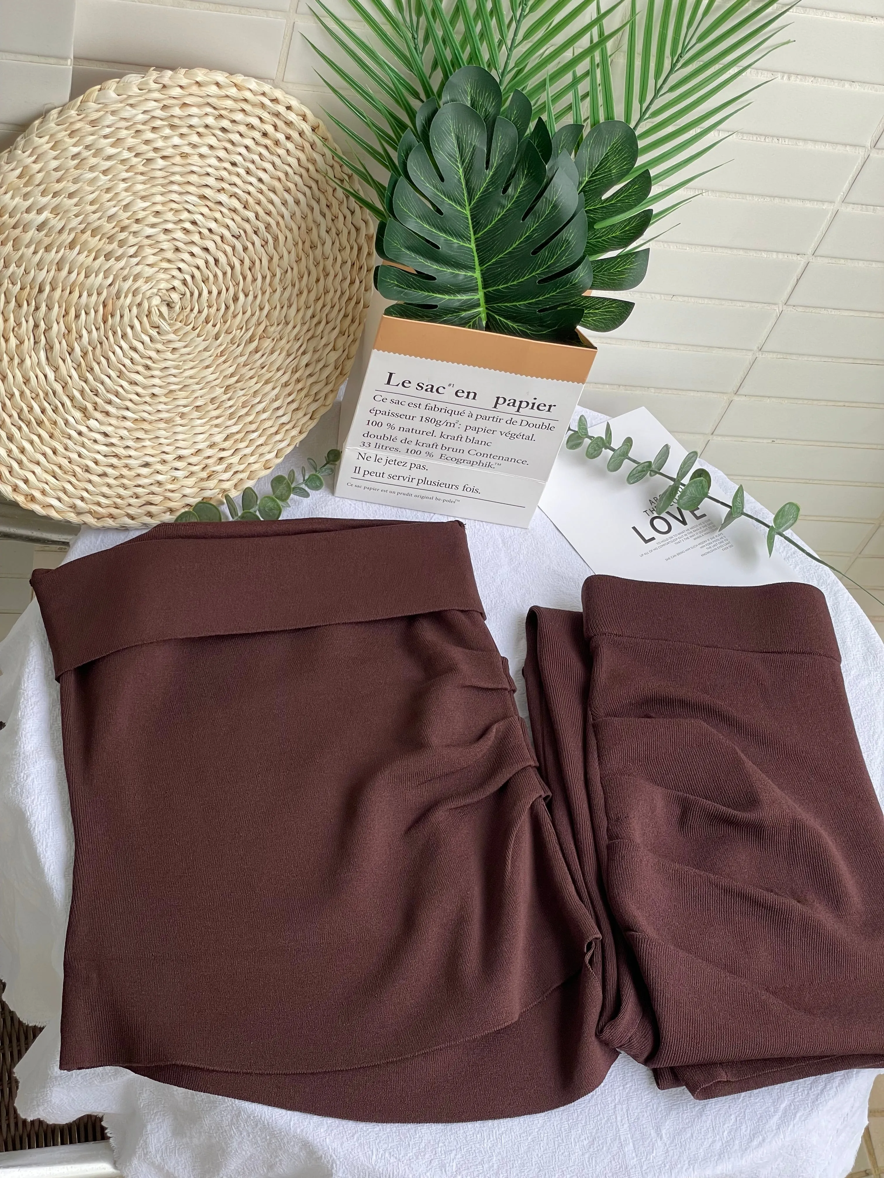 【Lumi Signature】Knitted Tube Top   Knitted Skirt Set (20 HKD Cheaper)