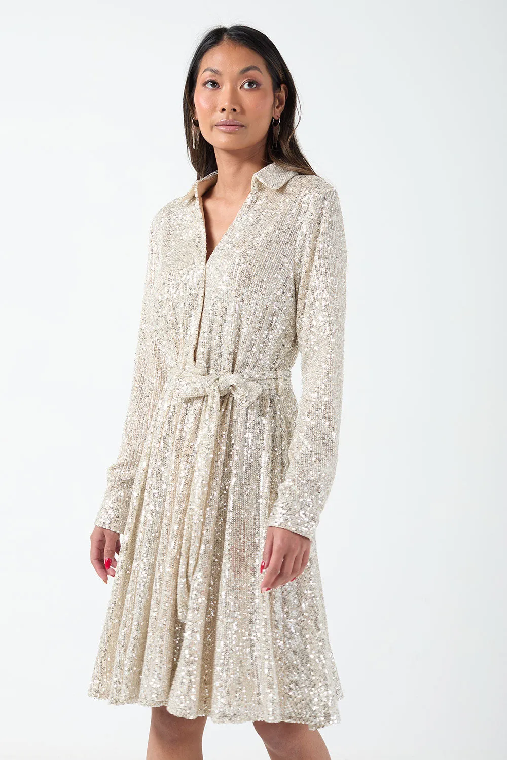 Marc Angelo Sequin shirt dress