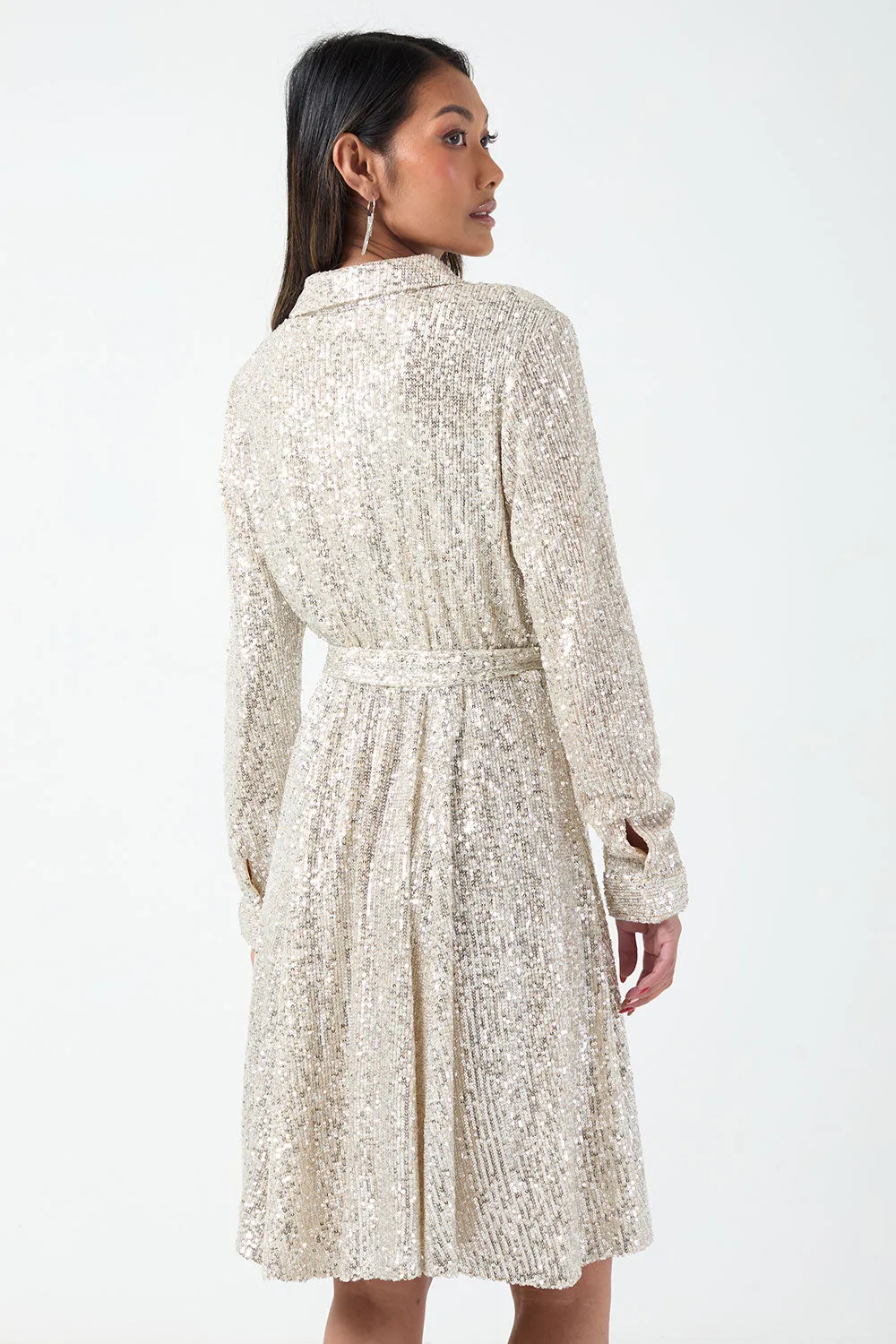 Marc Angelo Sequin shirt dress