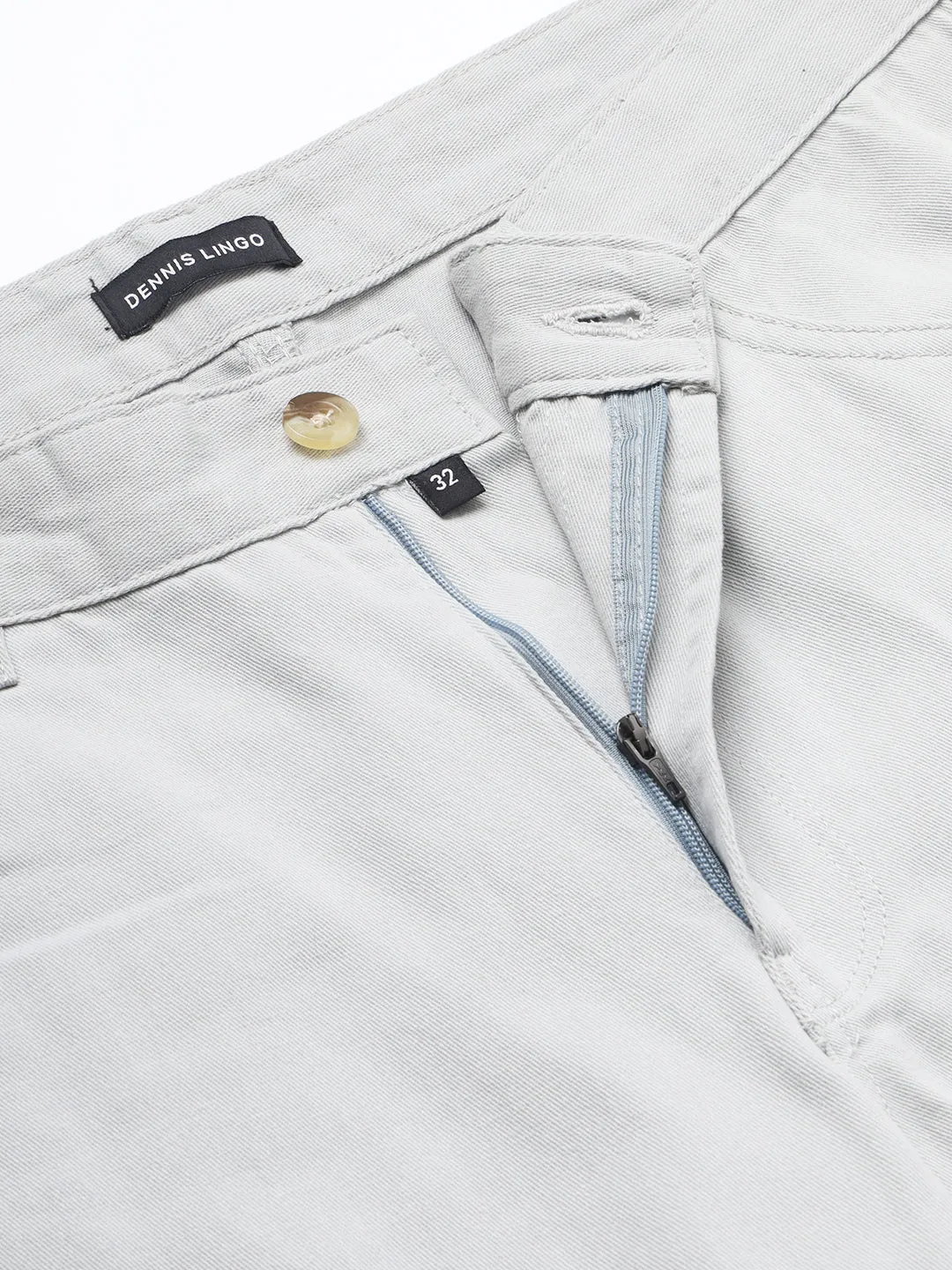 Men's Light Grey Solid Chino