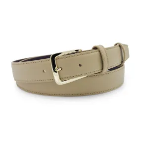 Novak Narrow Ivory Tone Saffiano Belt