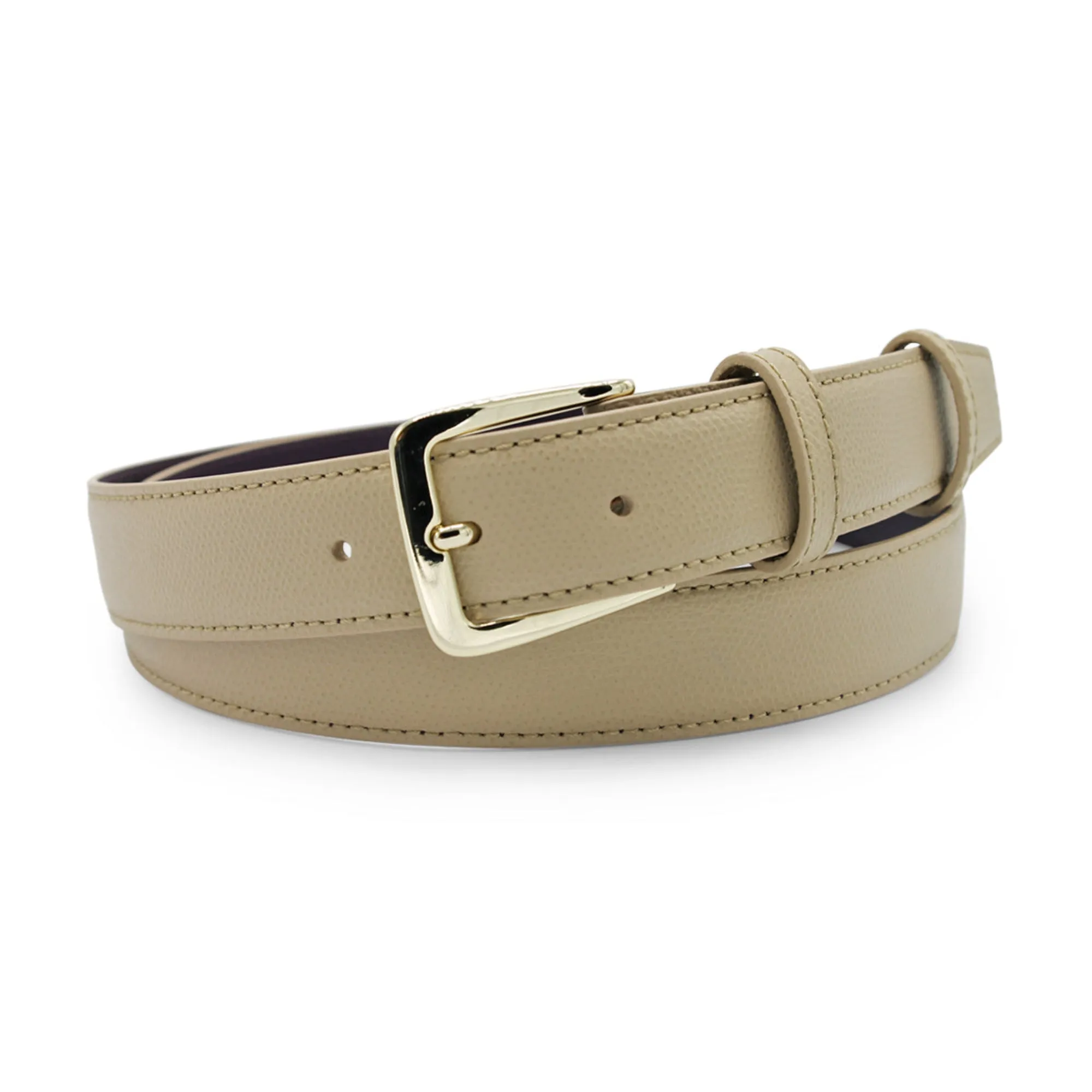 Novak Narrow Ivory Tone Saffiano Belt
