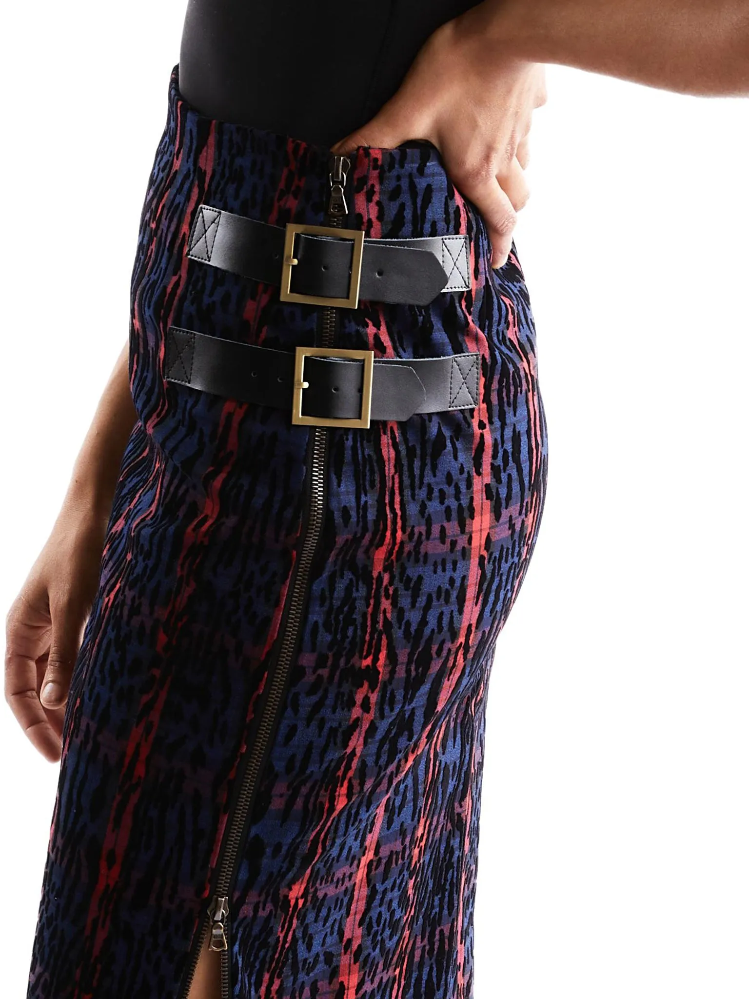 Pencil Skirt in Leopard and Plaid