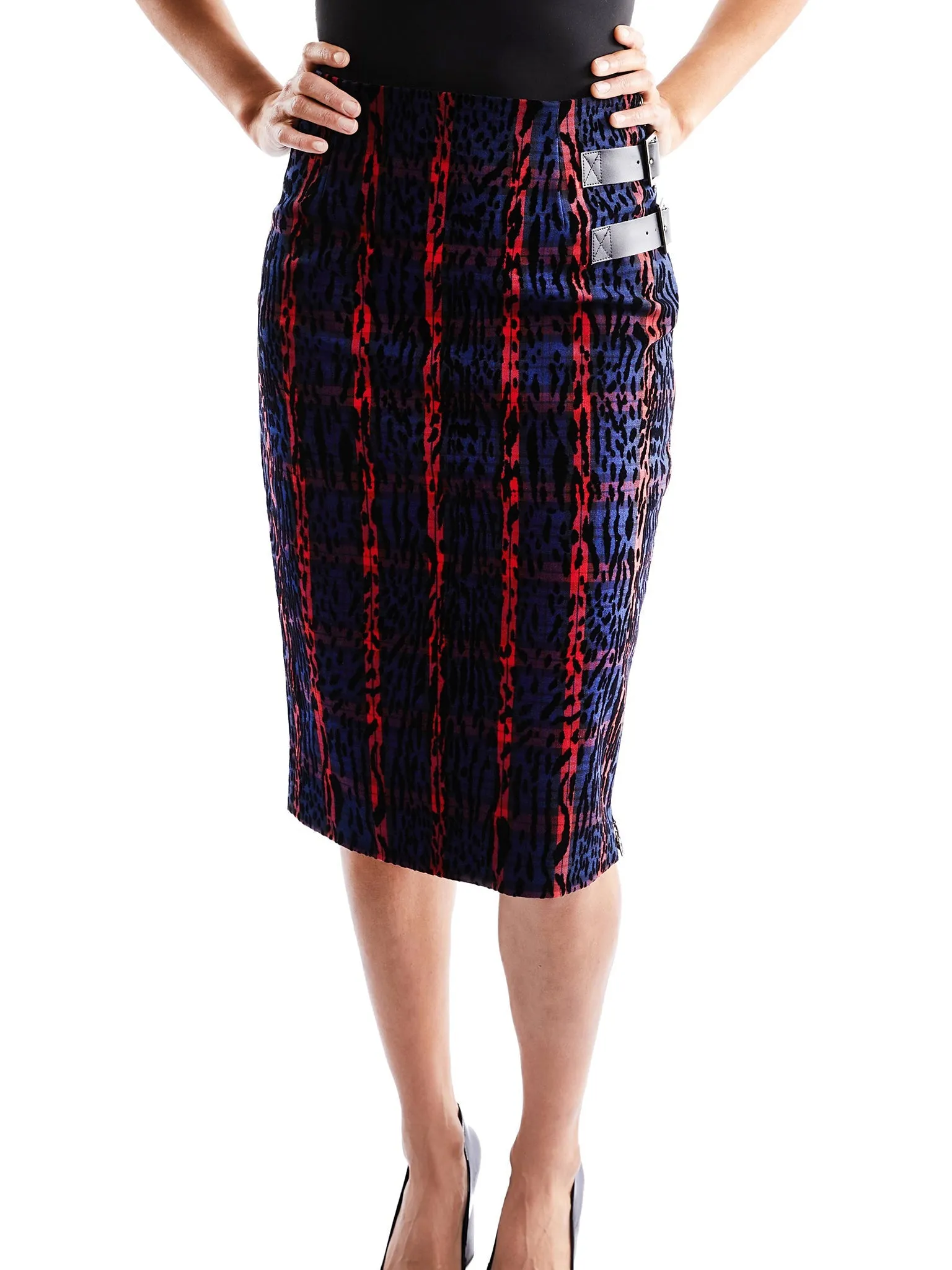 Pencil Skirt in Leopard and Plaid