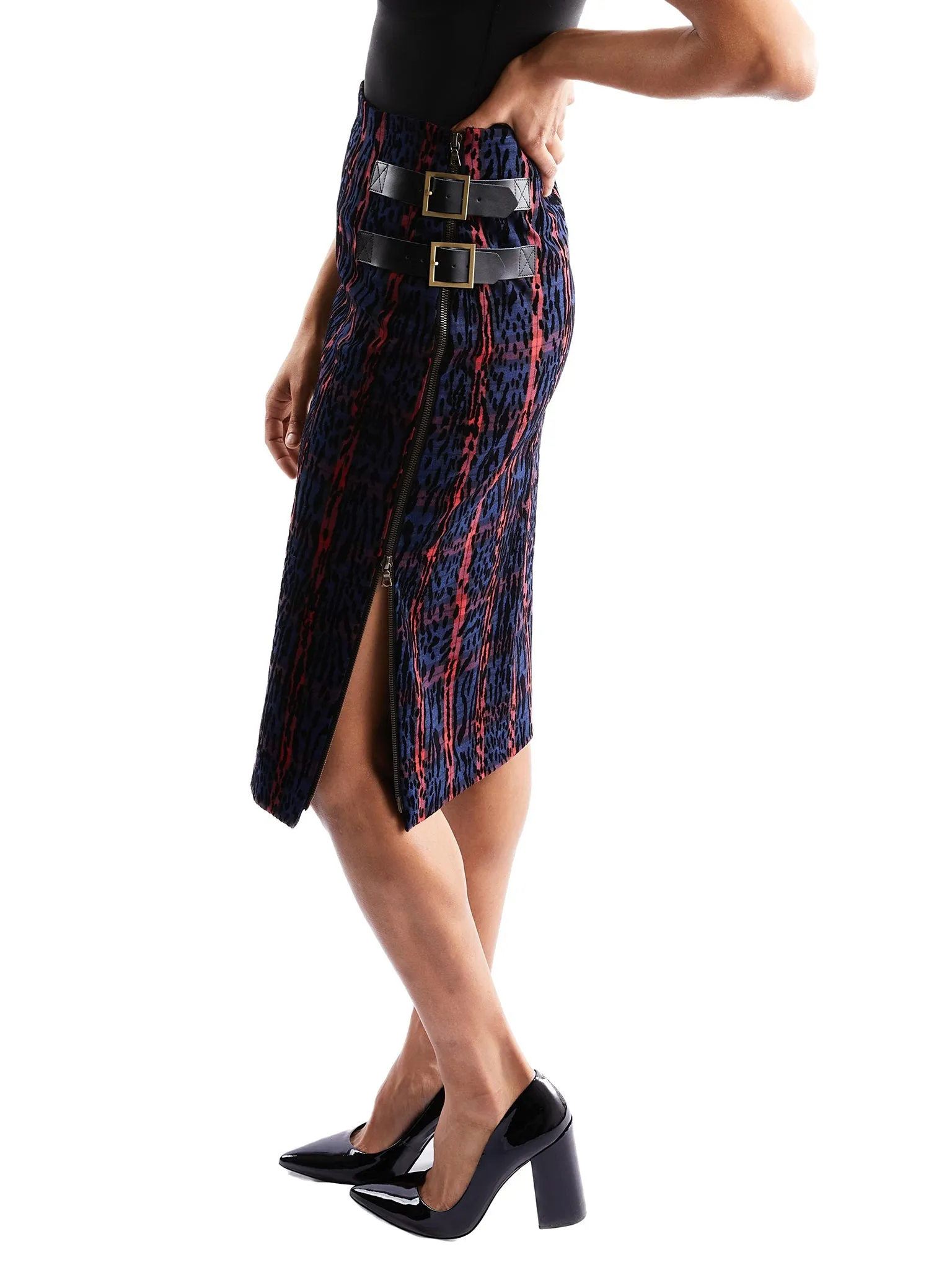 Pencil Skirt in Leopard and Plaid