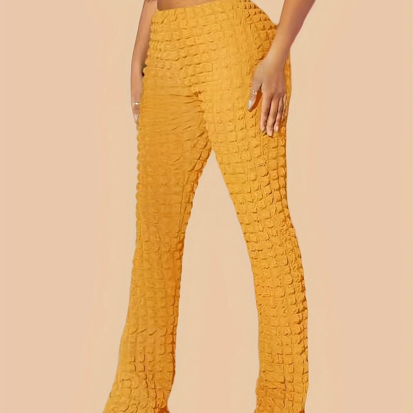 Popcorn Style  Casual Spring  Color Leggings