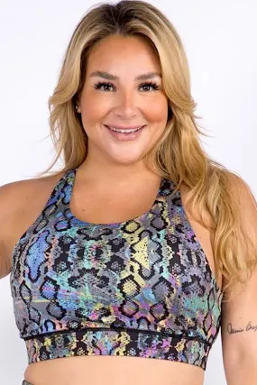 Rainbow Snakeskin Sports Bra