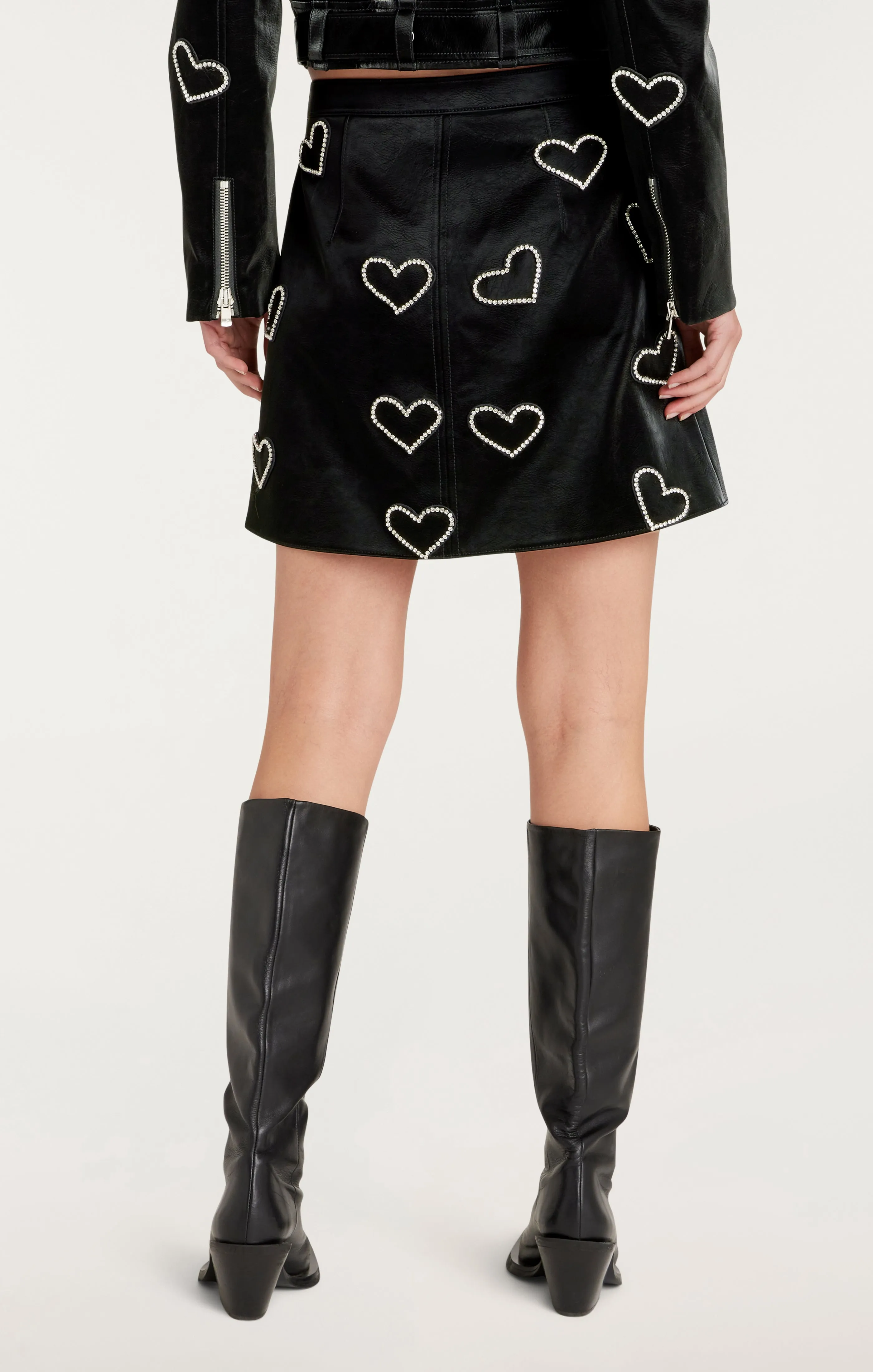 Rhinestone Hearts Palo Skirt
