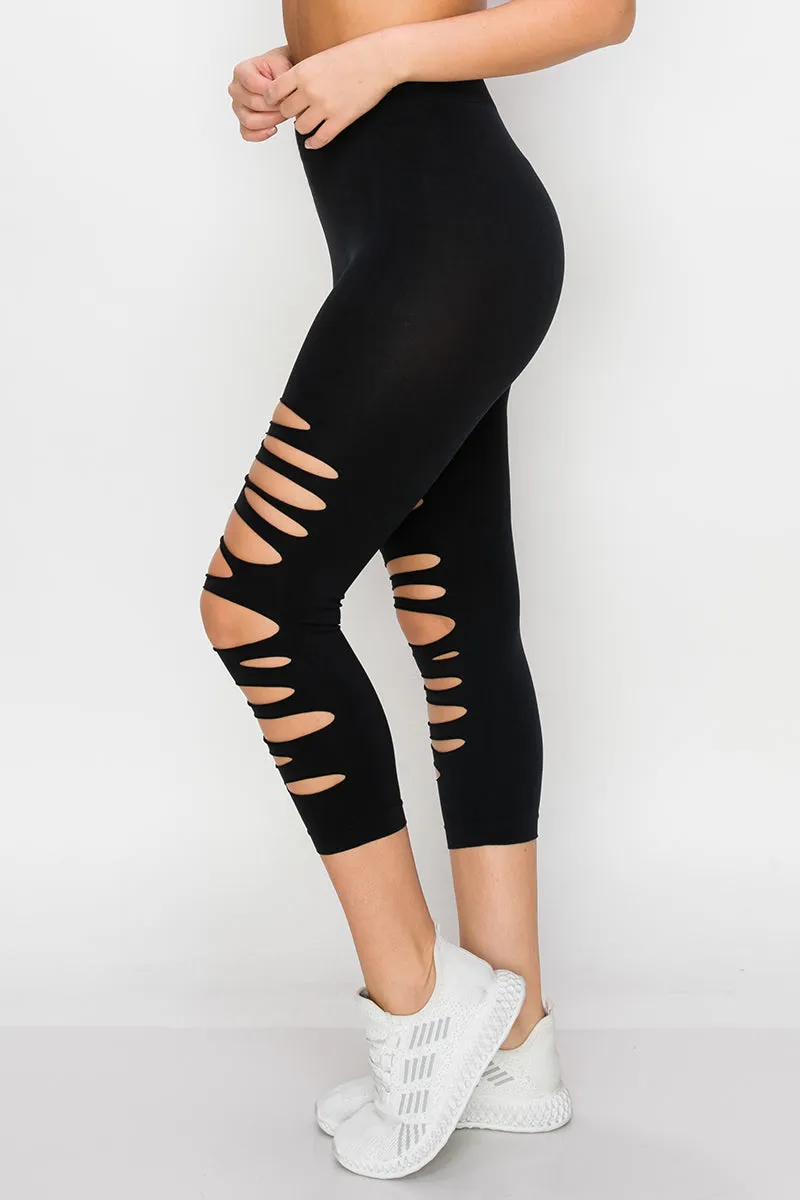Ripped and Distressed Seamless Leggings