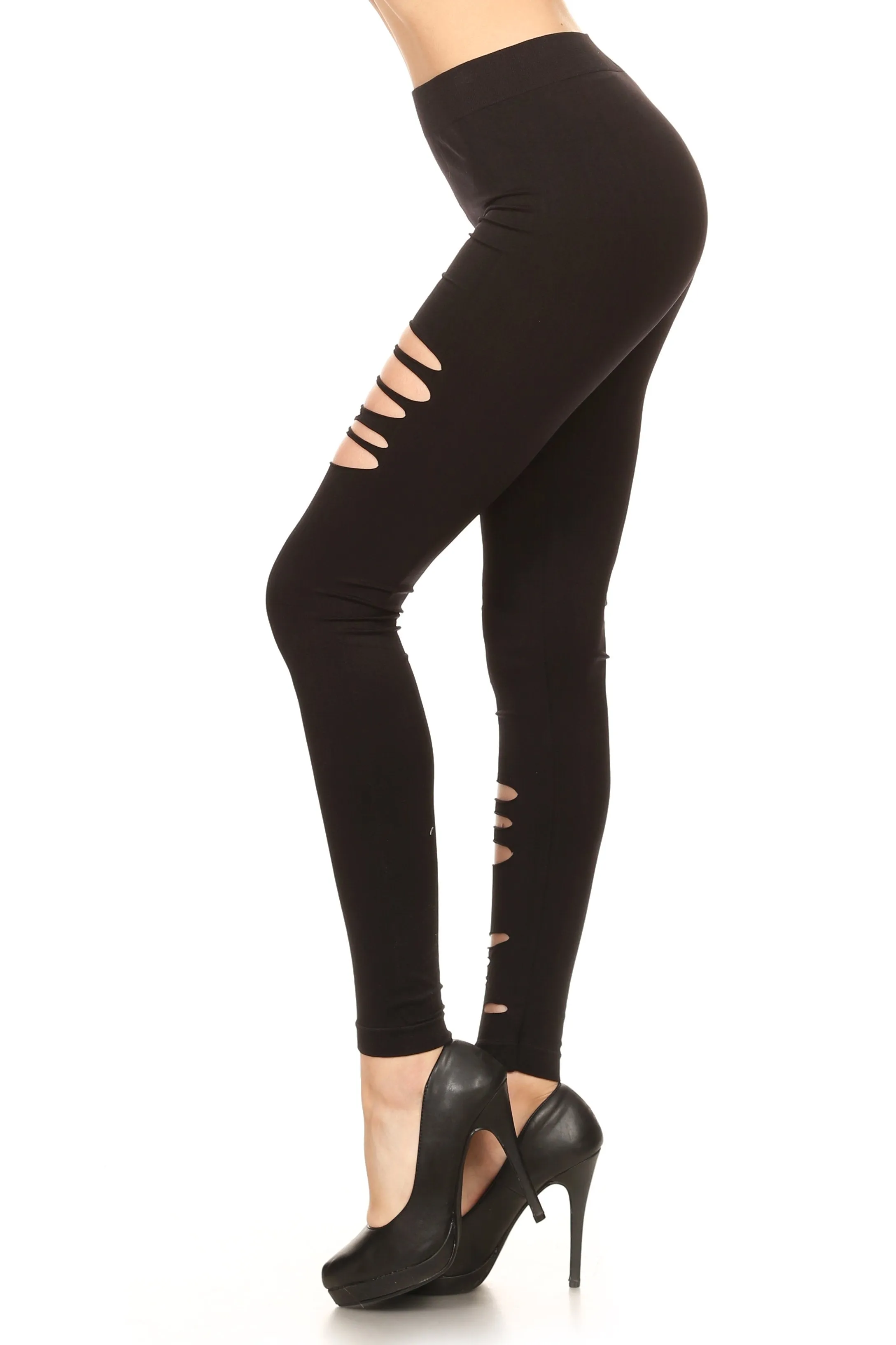 Ripped and Distressed Seamless Leggings