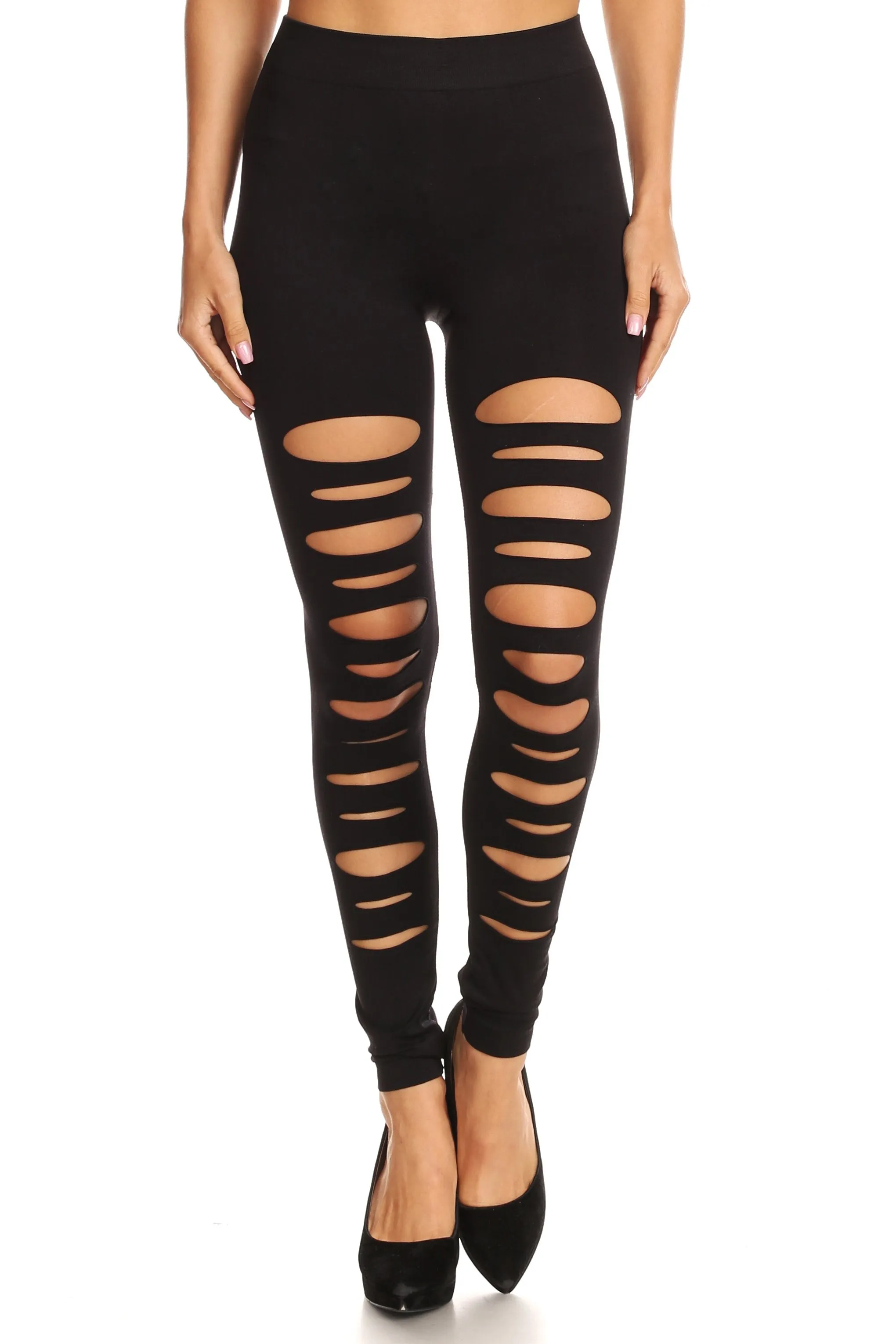 Ripped and Distressed Seamless Leggings