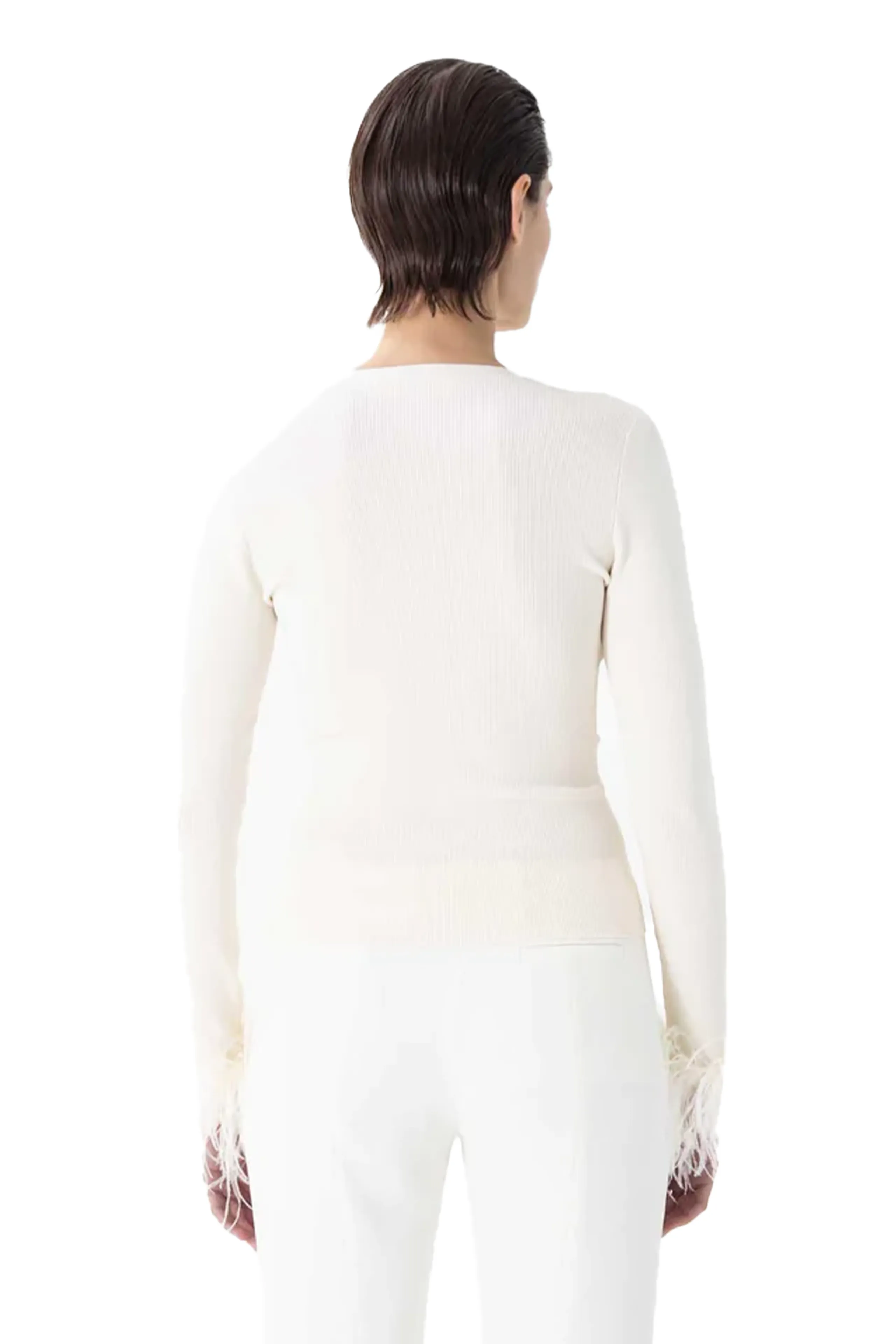 RONNY KOBO AIDEN KNIT CARDIGAN IN PEARL