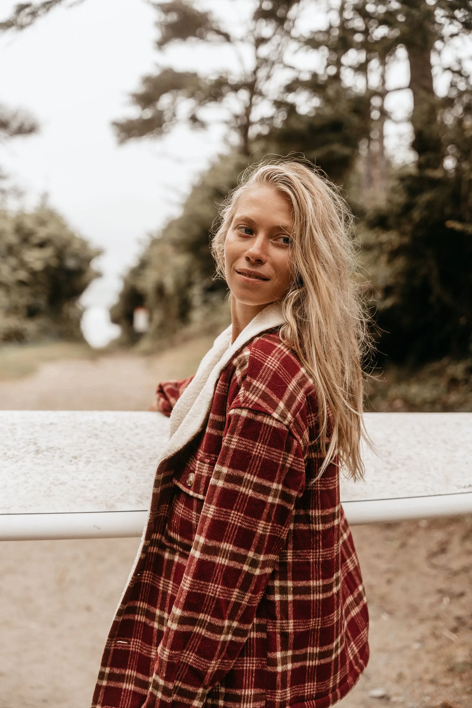 Rover - Women Burgundy Flannel Jacket