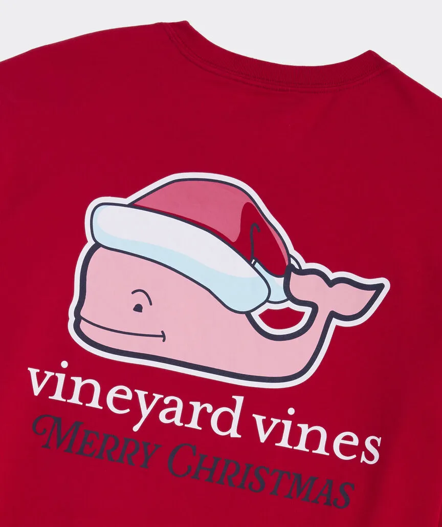 Santa Whale Long Sleeve Pocket Tee in Red Velvet by Vineyard Vines