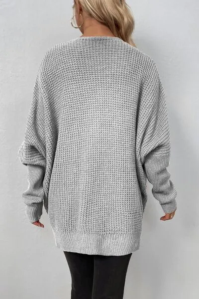 Shoreline Boutique Open Front Buttoned Cardigan