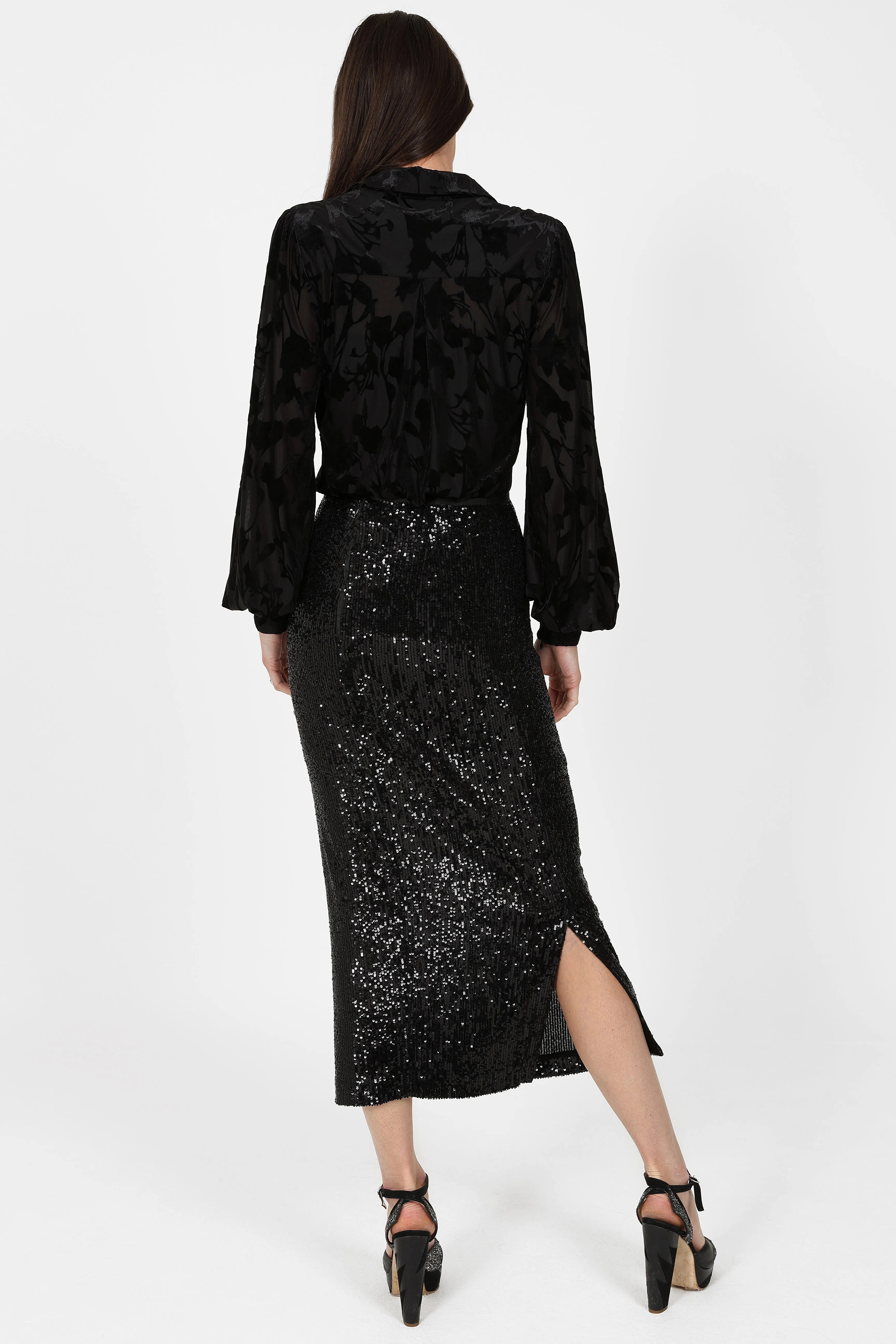 Sirens-Madrid Skirt black sequins