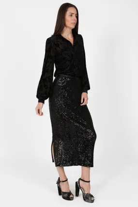 Sirens-Madrid Skirt black sequins