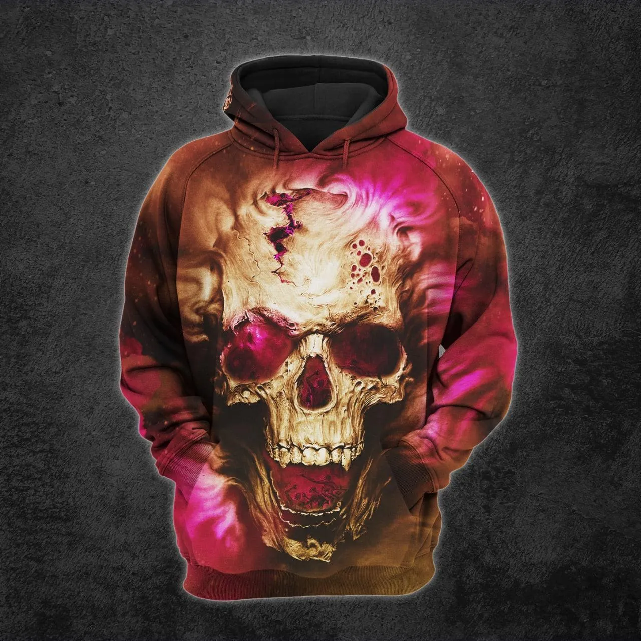 Vintage Ancient Skull Artwork Print Combo Hoodie And Leggings