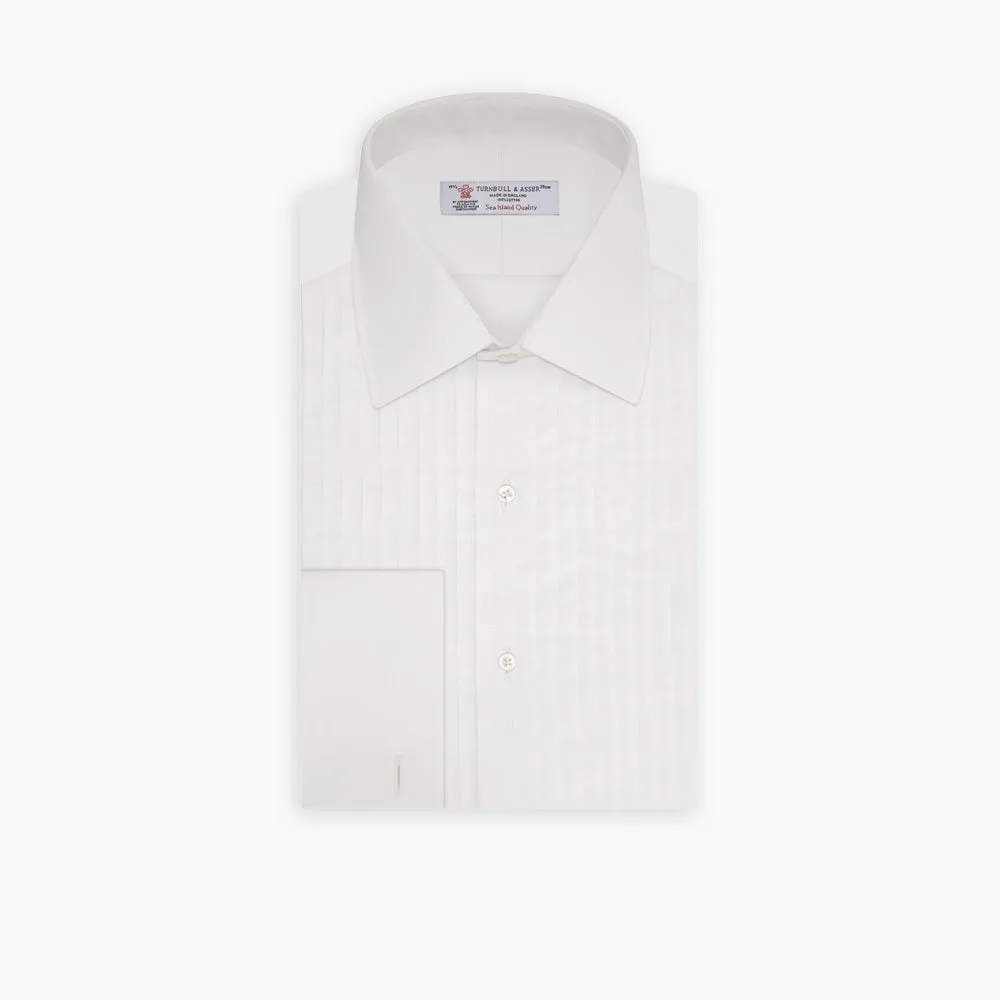 White Sea Island Quality Cotton Dress Shirt with T&A Collar and Double Cuffs